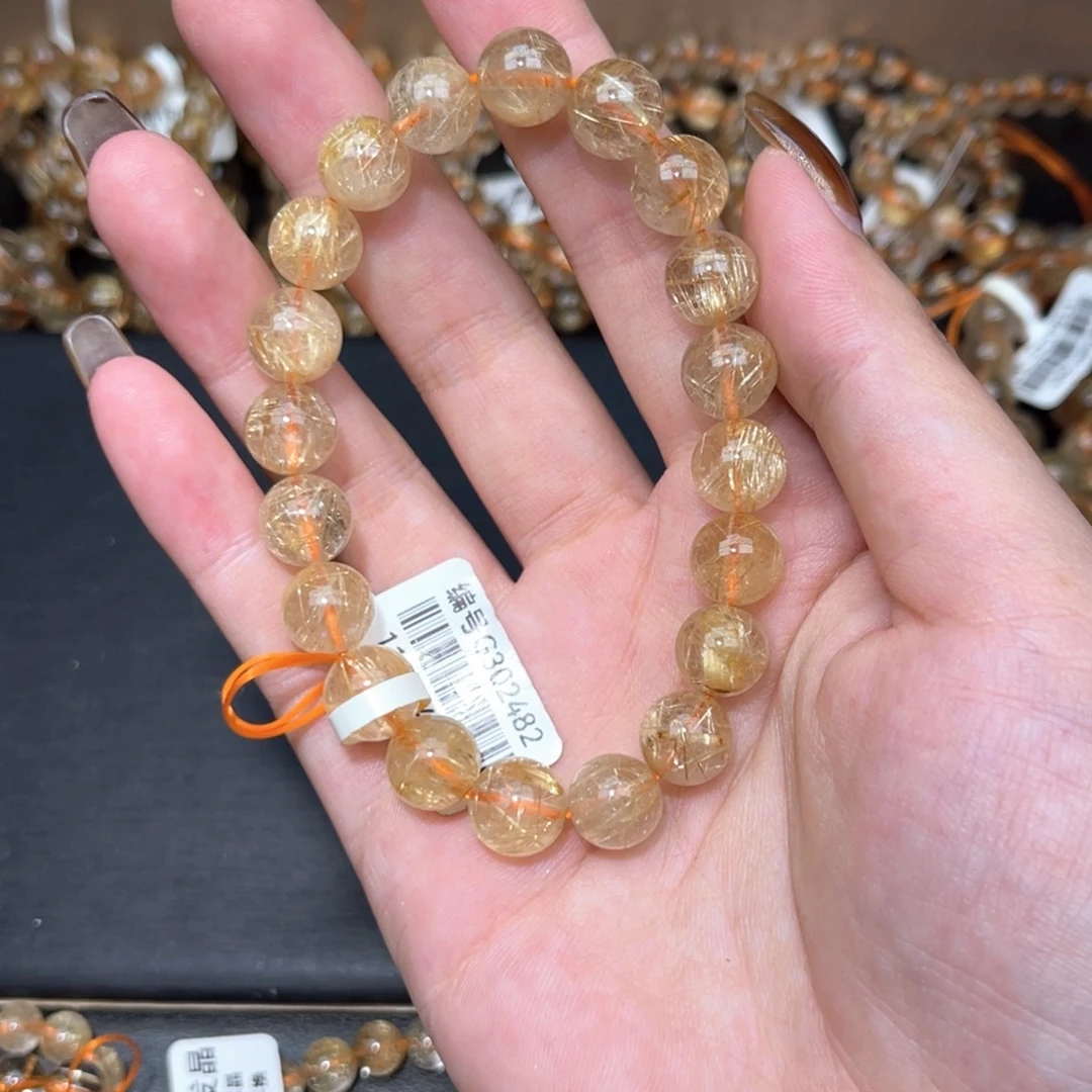 爱***恒未镶嵌手链发晶卡9金发晶