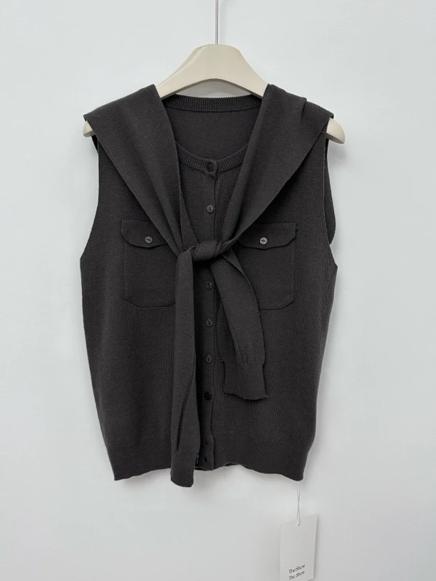 WANG披肩背心两件套