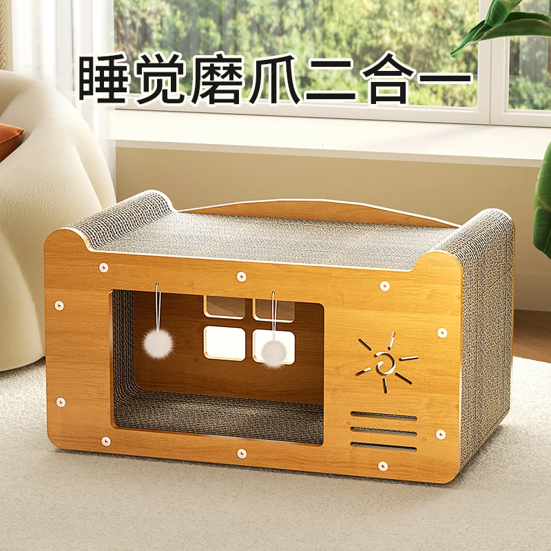 猫抓板超大猫窝推荐四季通用不掉屑耐磨猫咪玩具夏季猫屋磨爪神器