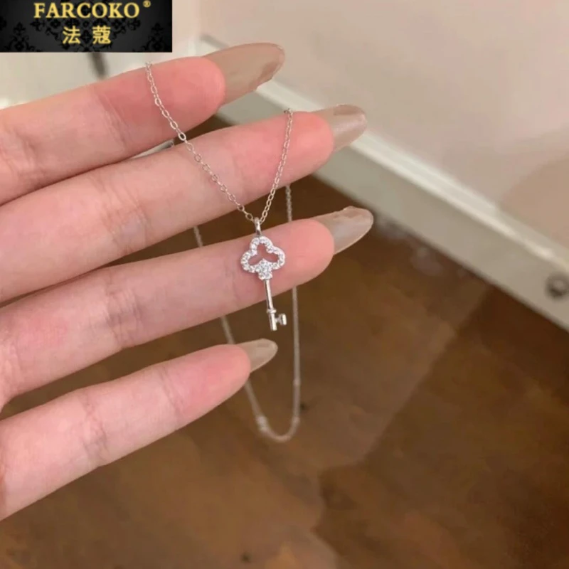 FARCOKO/法蔻 链子925银 小钥匙项链女小众珠宝情人节礼物送女生
