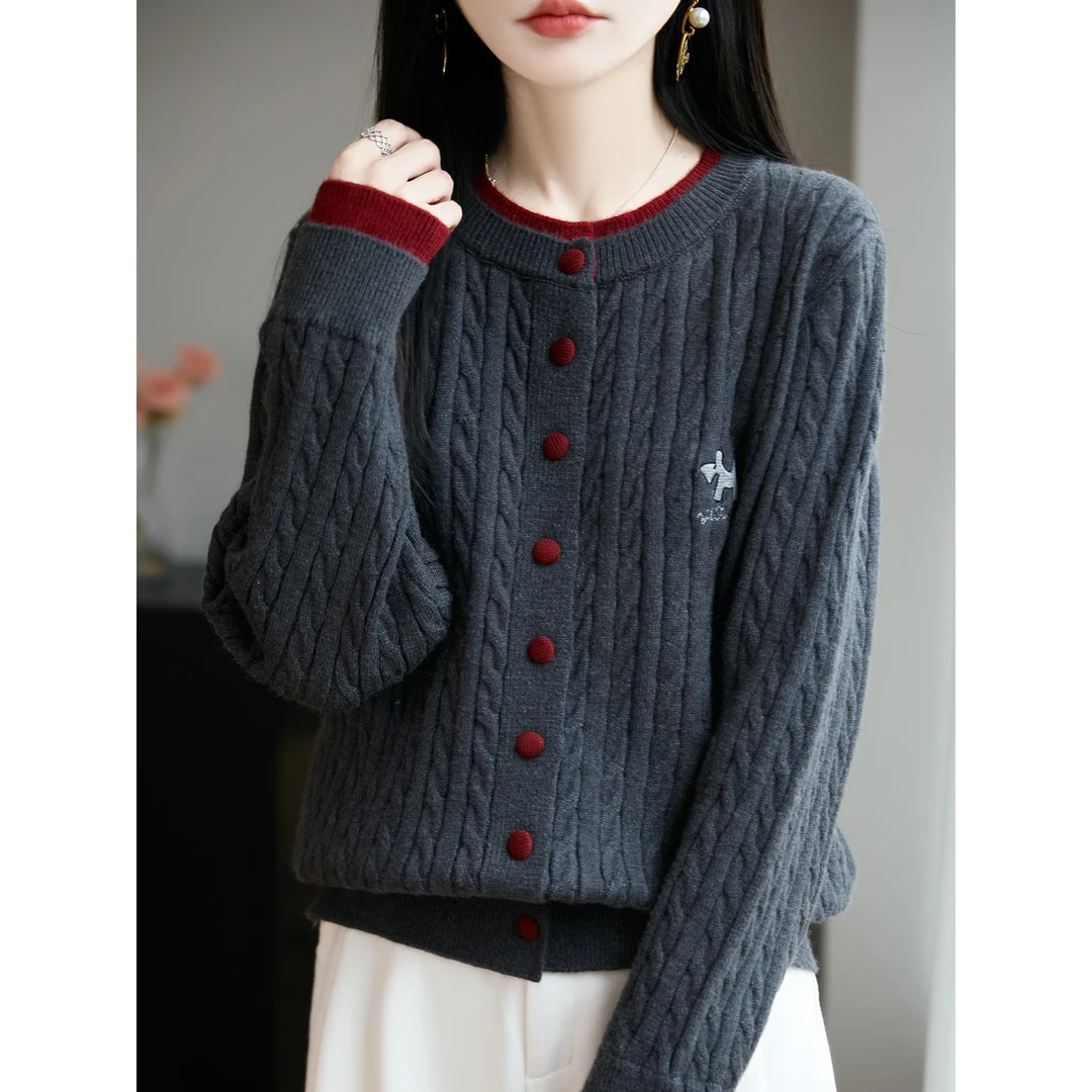 胖mm春秋大码女士外搭针织开衫假两件上衣2025早秋新款毛衣短外套