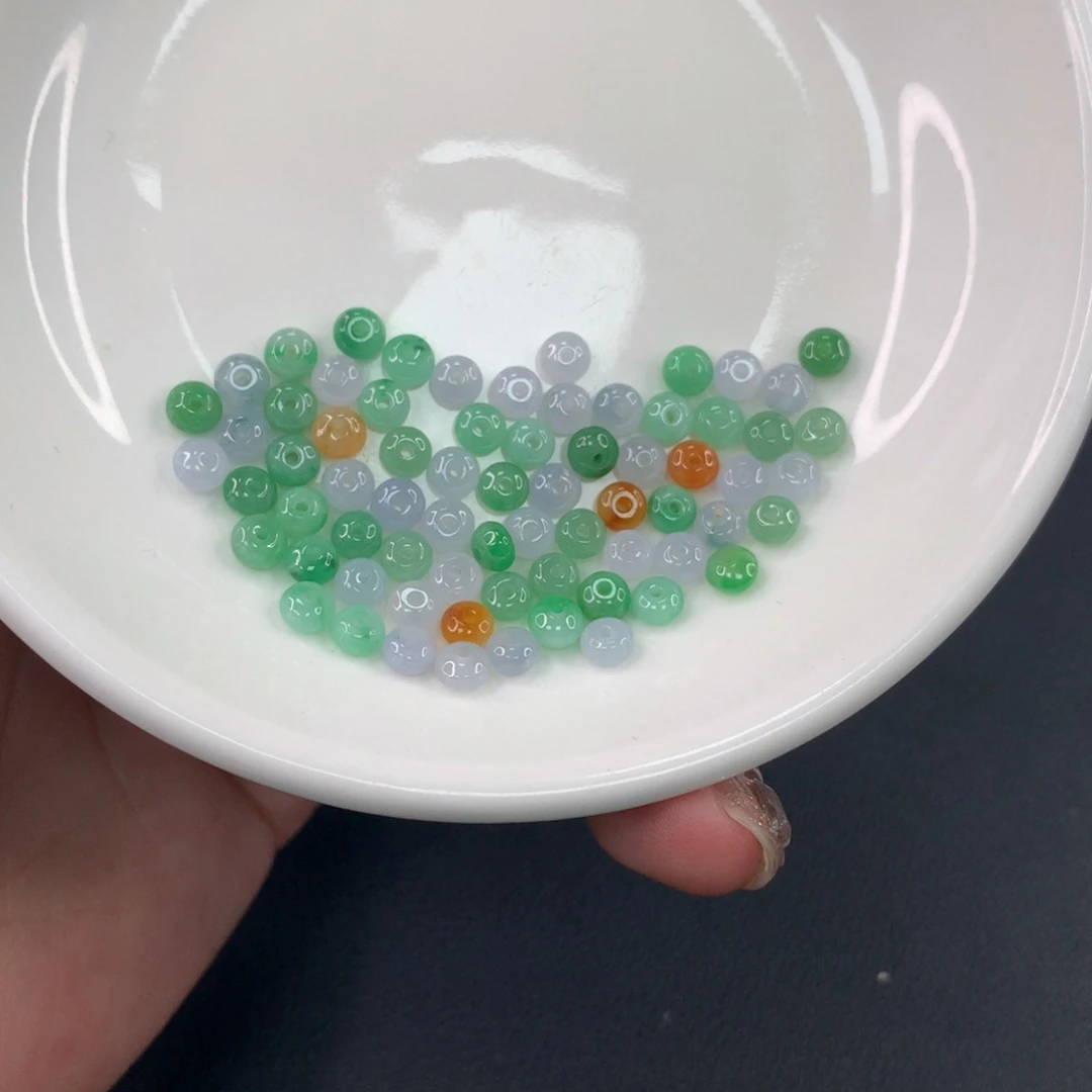 翡翠散珠翡翠散珠DIY手串多样性自发