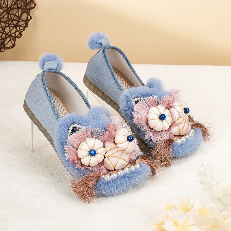 【单鞋】新款虎头鞋民族风虎头鞋手工鞋平底绣花鞋民族风2022-197