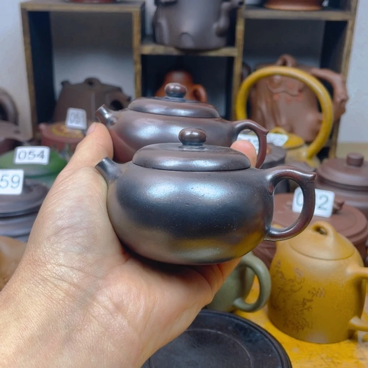 紫砂茶壶画**木紫砂壶微瑕