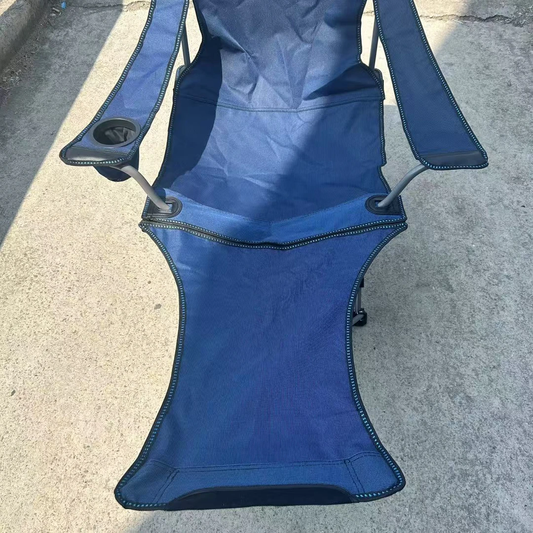 蓝色单人折叠躺椅