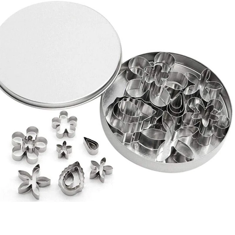【12件套】不锈钢饼干印花模具花式小蛋糕烘焙迷你卡通印家用厨房