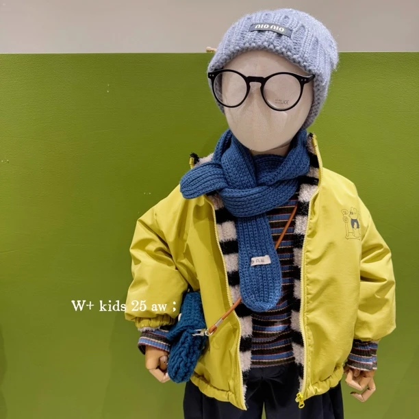 【W+童装】韩系儿童无性别穿搭 正反两穿 冬季棉外套881053