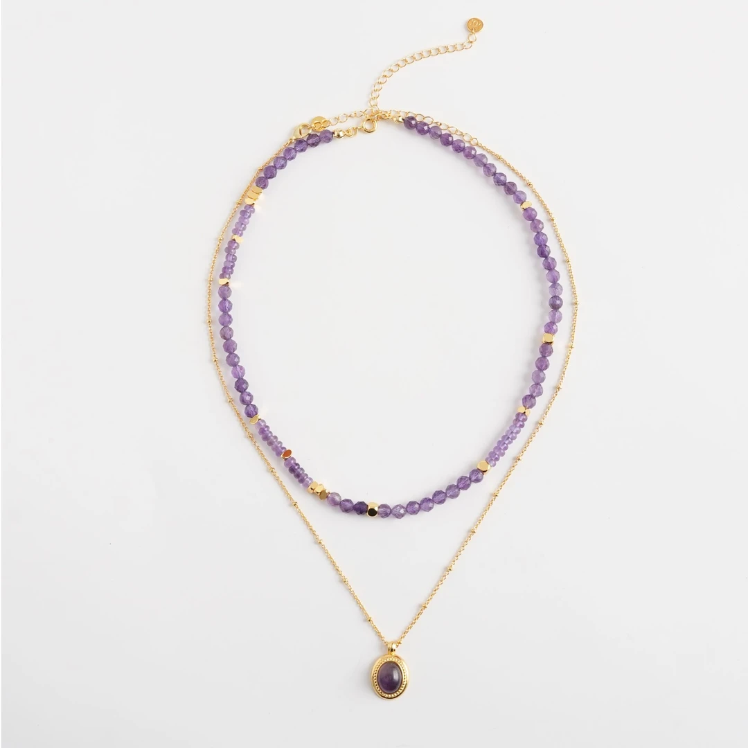 非金属树脂项链 西子/【葡萄冰萃】多巴胺串珠两条叠戴项链/SSQY016