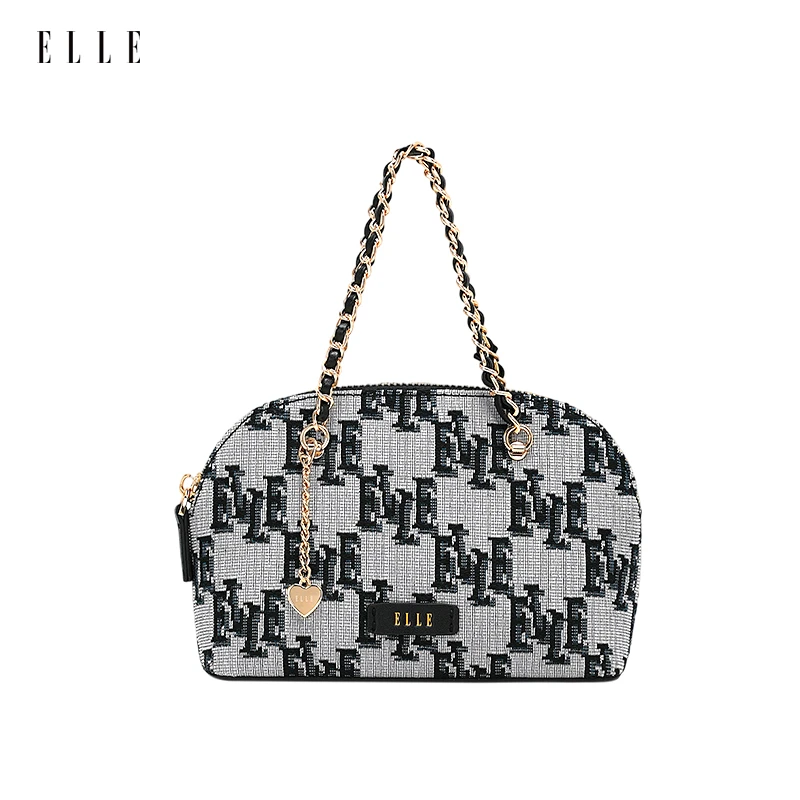ELLE25年新款【一秒入秋】百搭贝壳包女包织锦爆款上班通勤斜挎包包