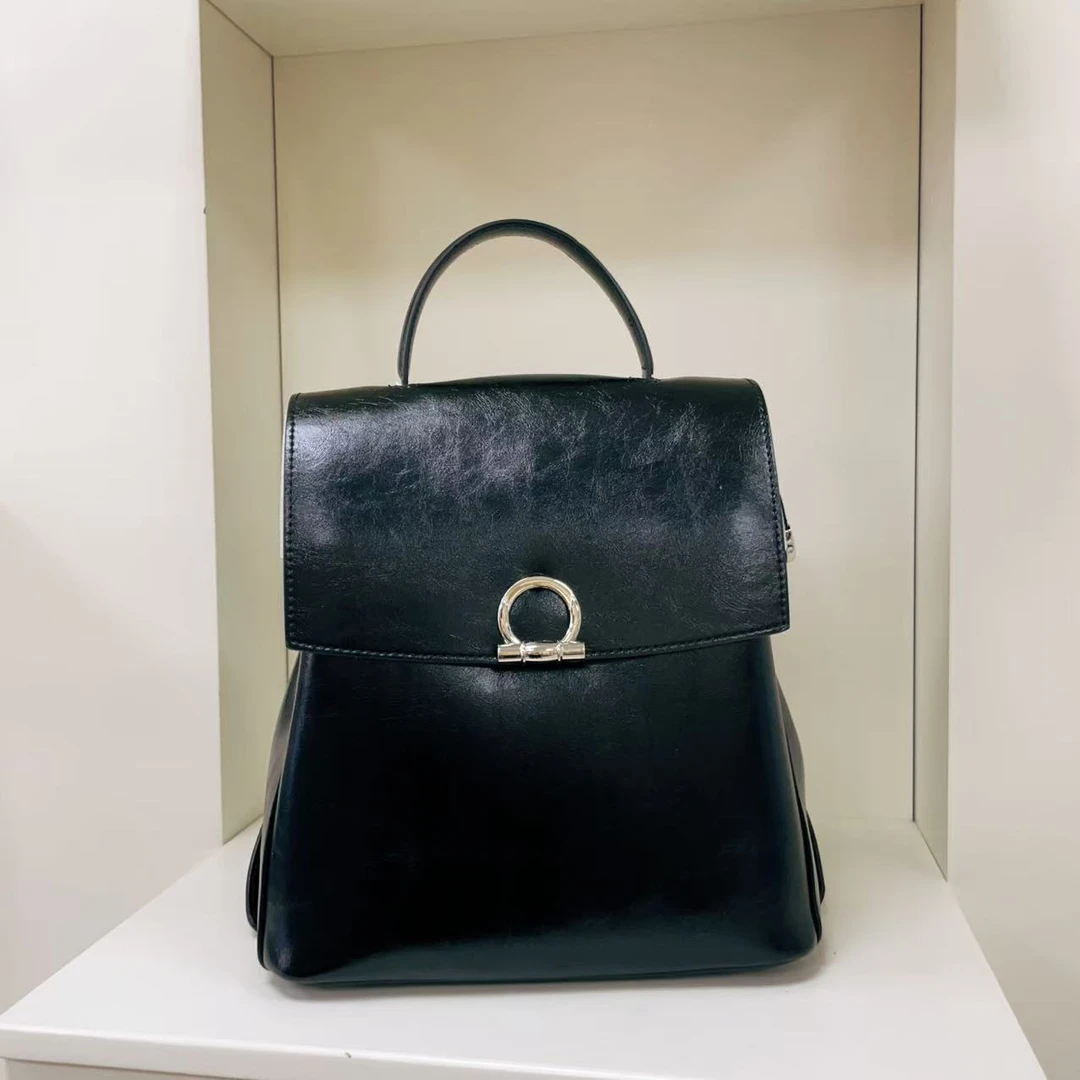 7128#黑色【尺寸：长23宽12高25】新款时尚百搭女士背包双肩包