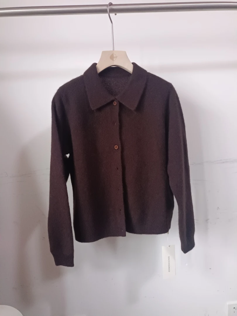 美拉德毛栗子秋冬氛围感温柔气质蓬松开衫小衫女