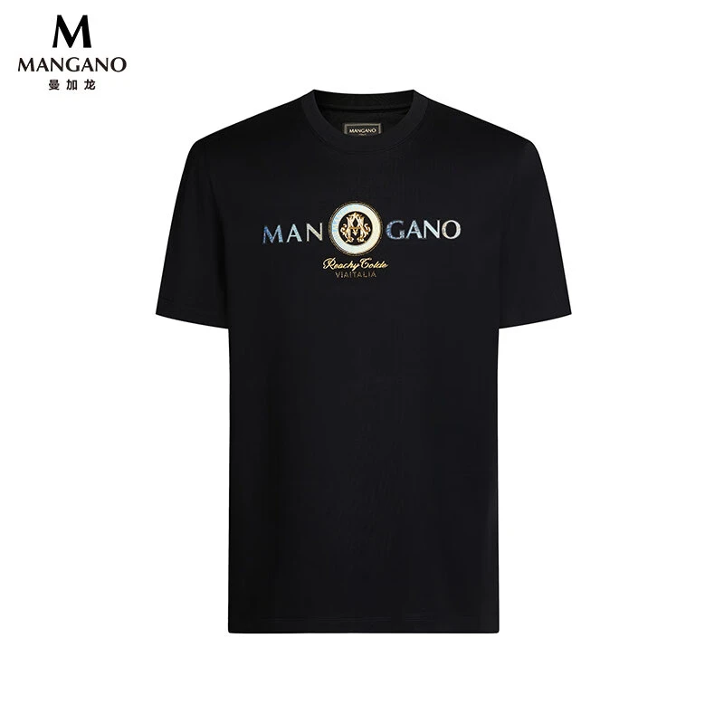 曼加龙轻奢衣服短t恤春夏季潮流印花纯棉轻奢痞帅慵懒风男装1266
