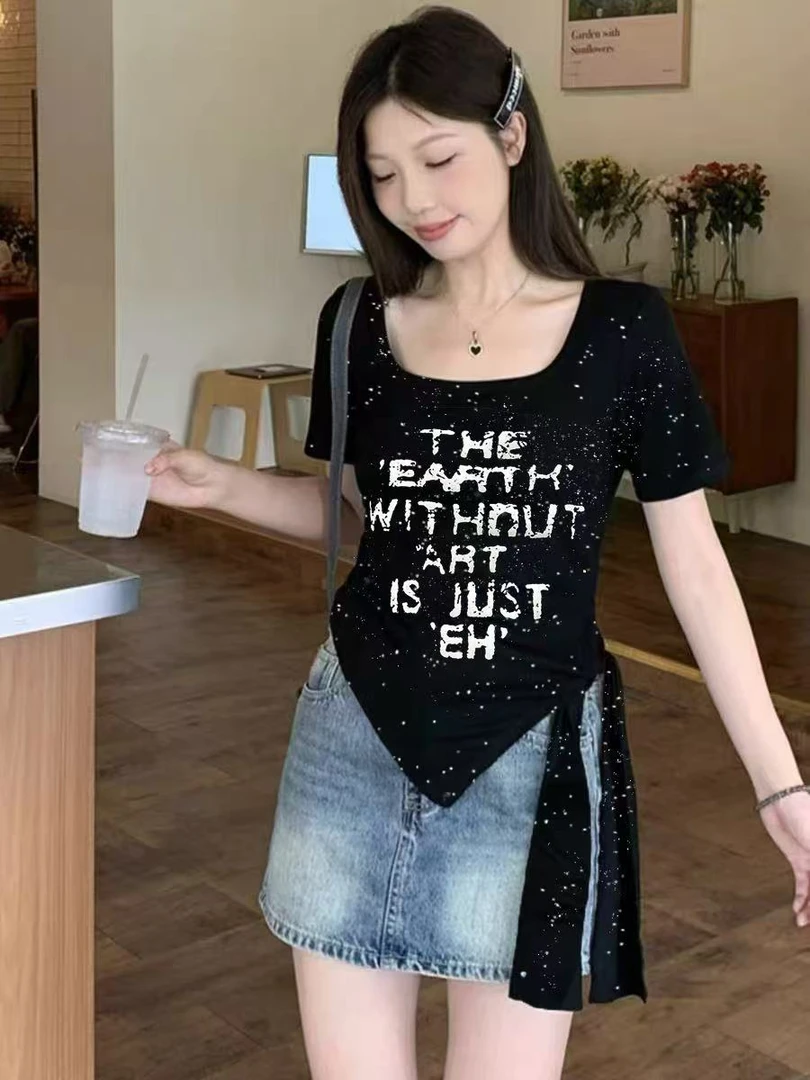 【非主图款】夏季新款修身显瘦小众百搭时尚减龄纯棉通勤女T恤上衣