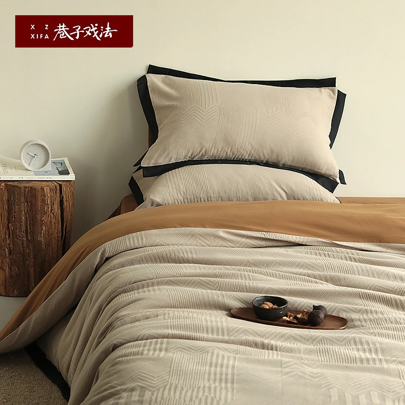 巷子戏法A类天丝棉四件套磨毛床单被套高级感被罩床上用品提花