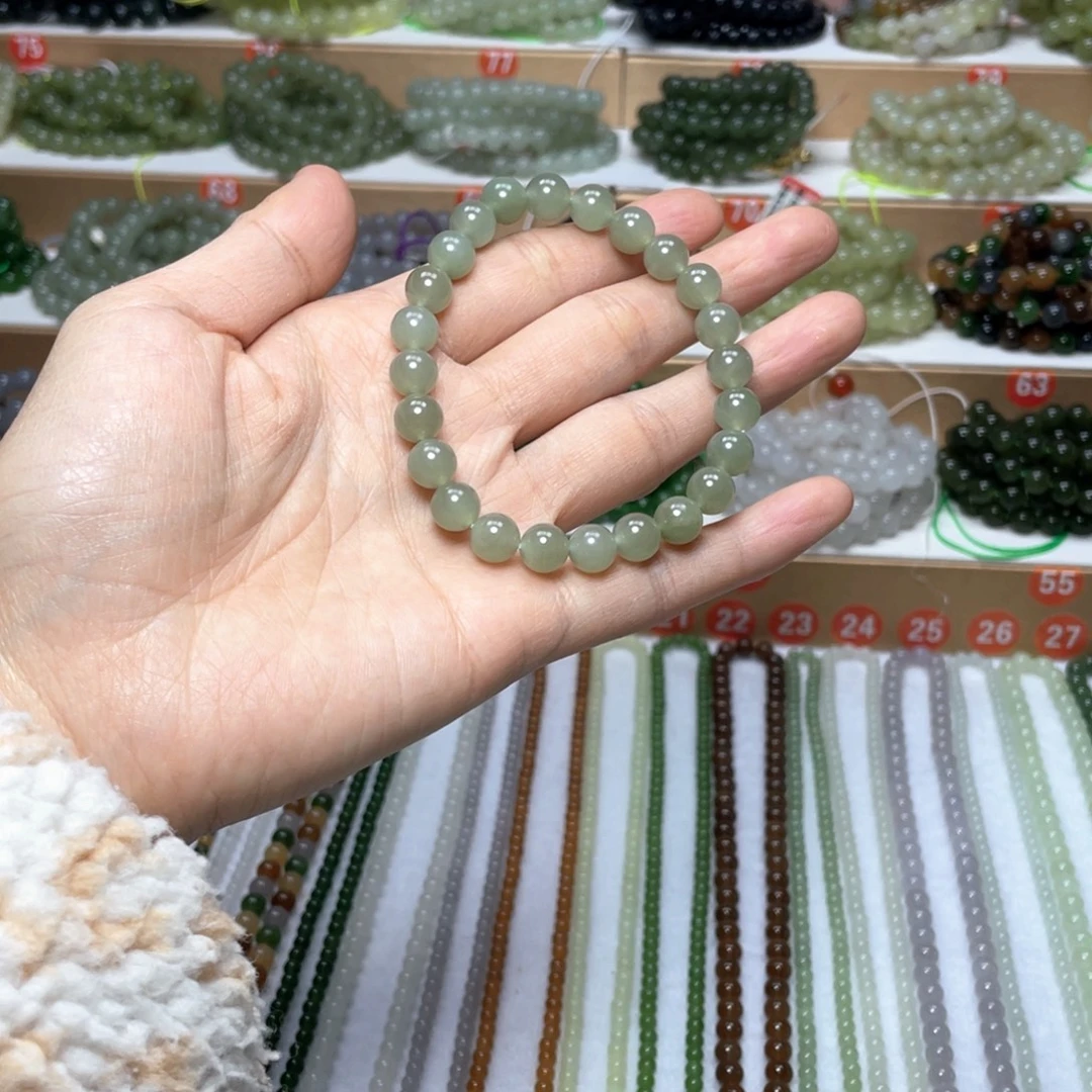 和田玉未镶嵌手链8mm