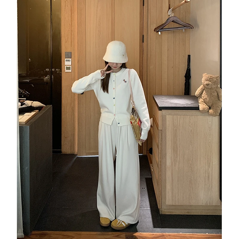 【粉色】七彩扣小马开衫外套3590超柔软高品质圆领针织毛衣