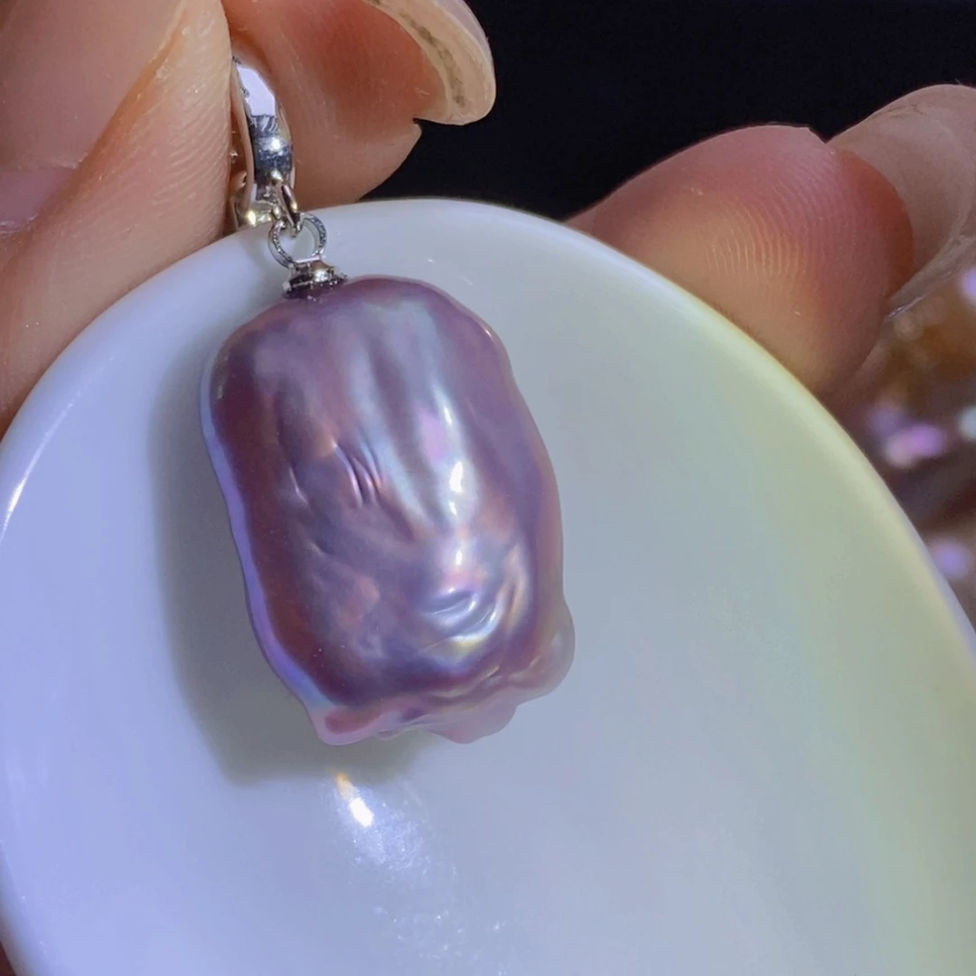 银S925镶嵌淡水珍珠微瑕