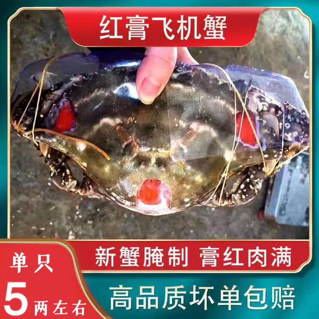 【大姨夫甄选】舟山飞机呛蟹宁波咸蟹生腌蟹咸蟹净重5两/只