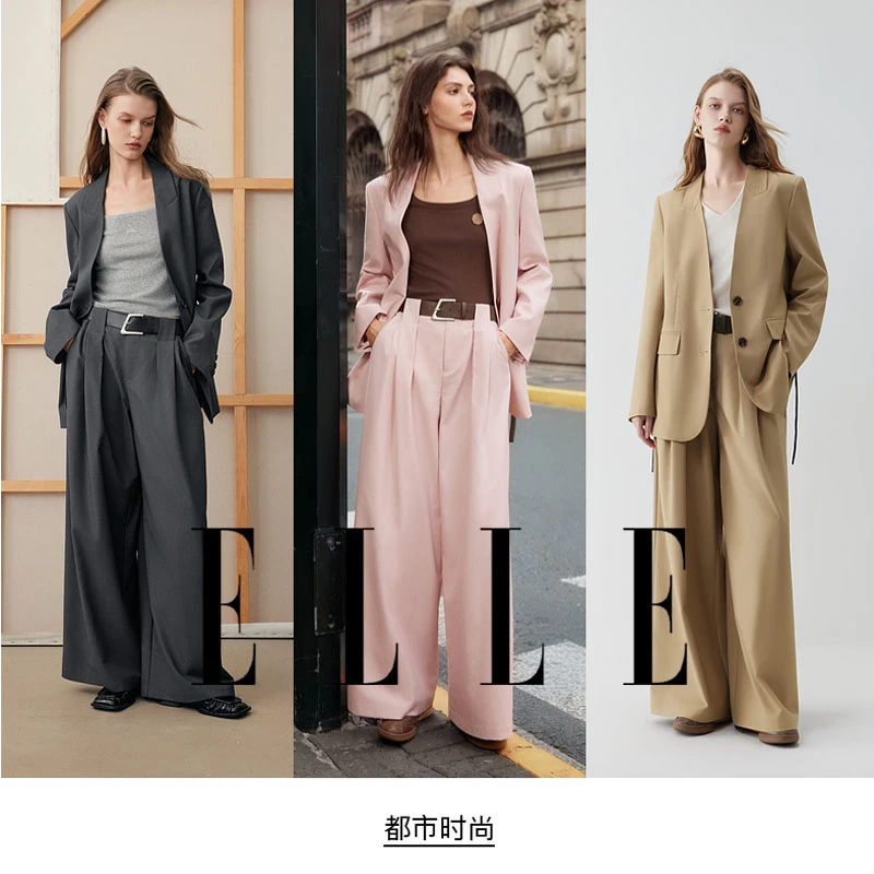 ELLE法式正肩西装外套女2025秋新款气质时髦时尚宽松西服EX51884