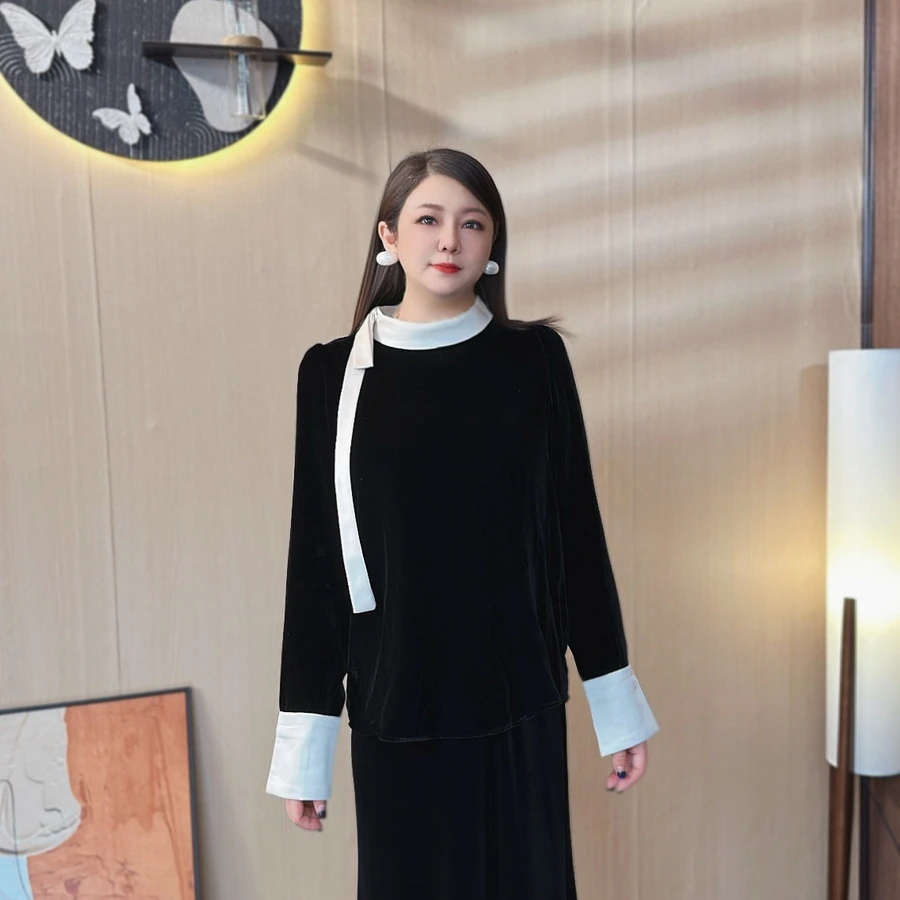 【甜妹】春季新款百搭洋气气质显瘦大码女装上衣Y19