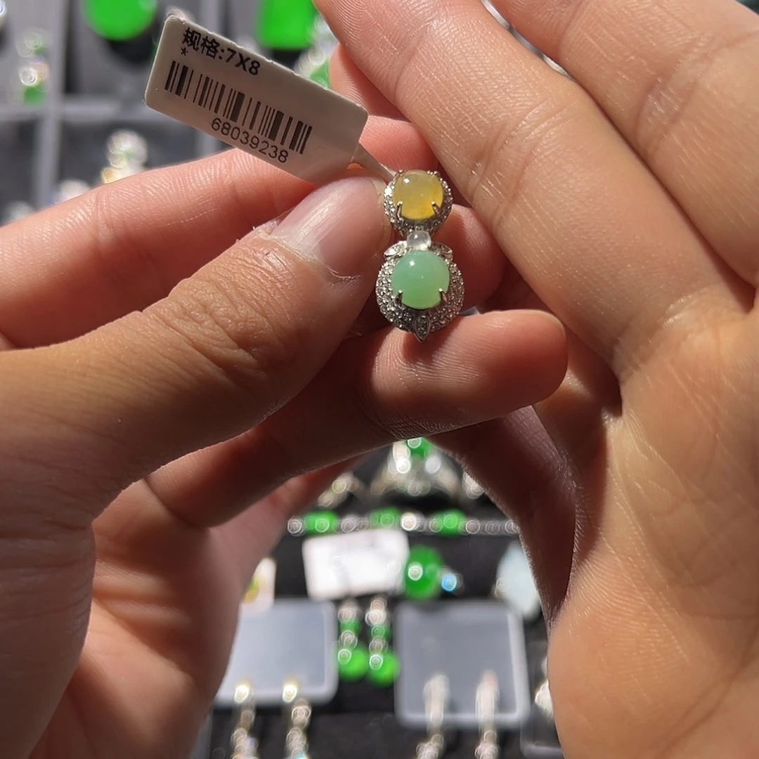 翡翠银S925镶嵌吊坠(不含链)