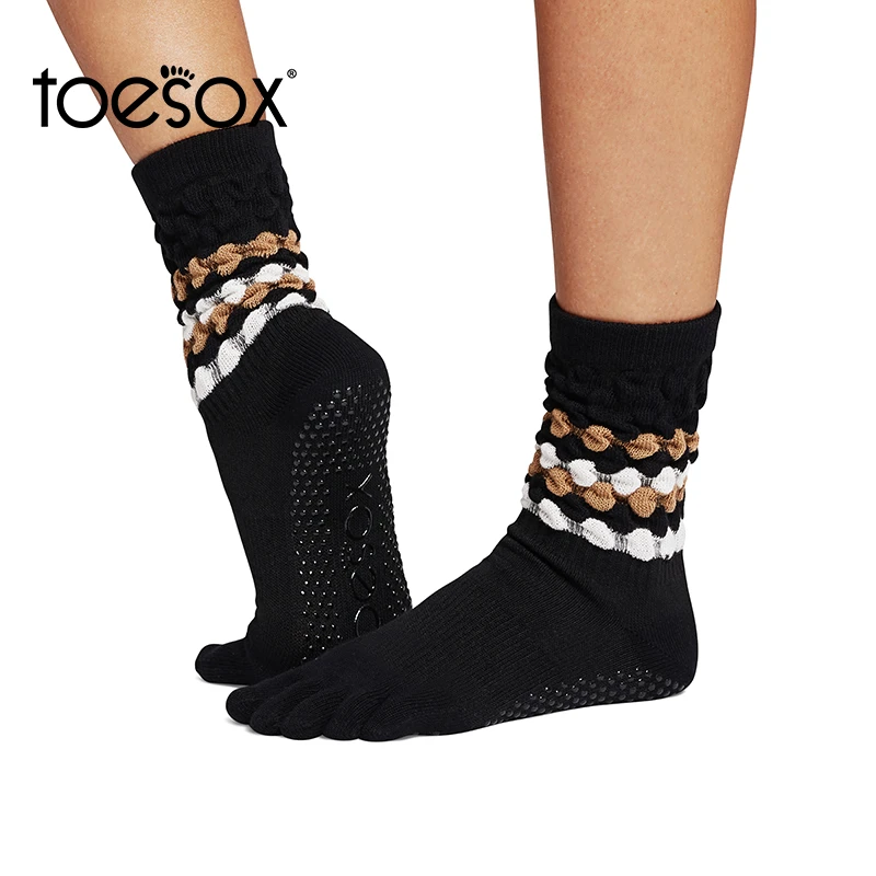toesox瑜伽袜专业中筒普拉提舞蹈防滑吸汗五指袜新款 Toe Crew