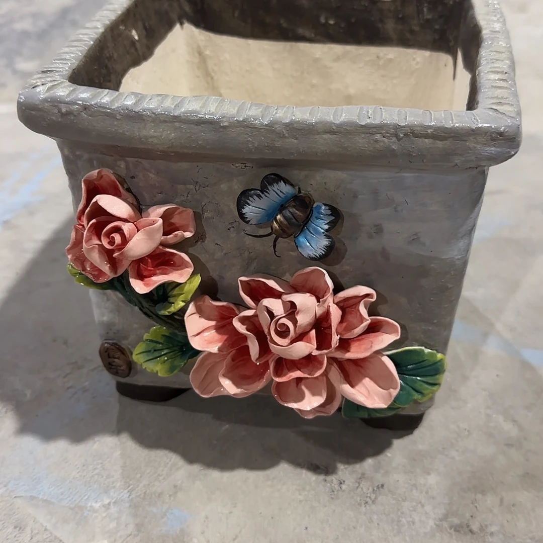 ****妈信宇麦饭石花盆粗陶