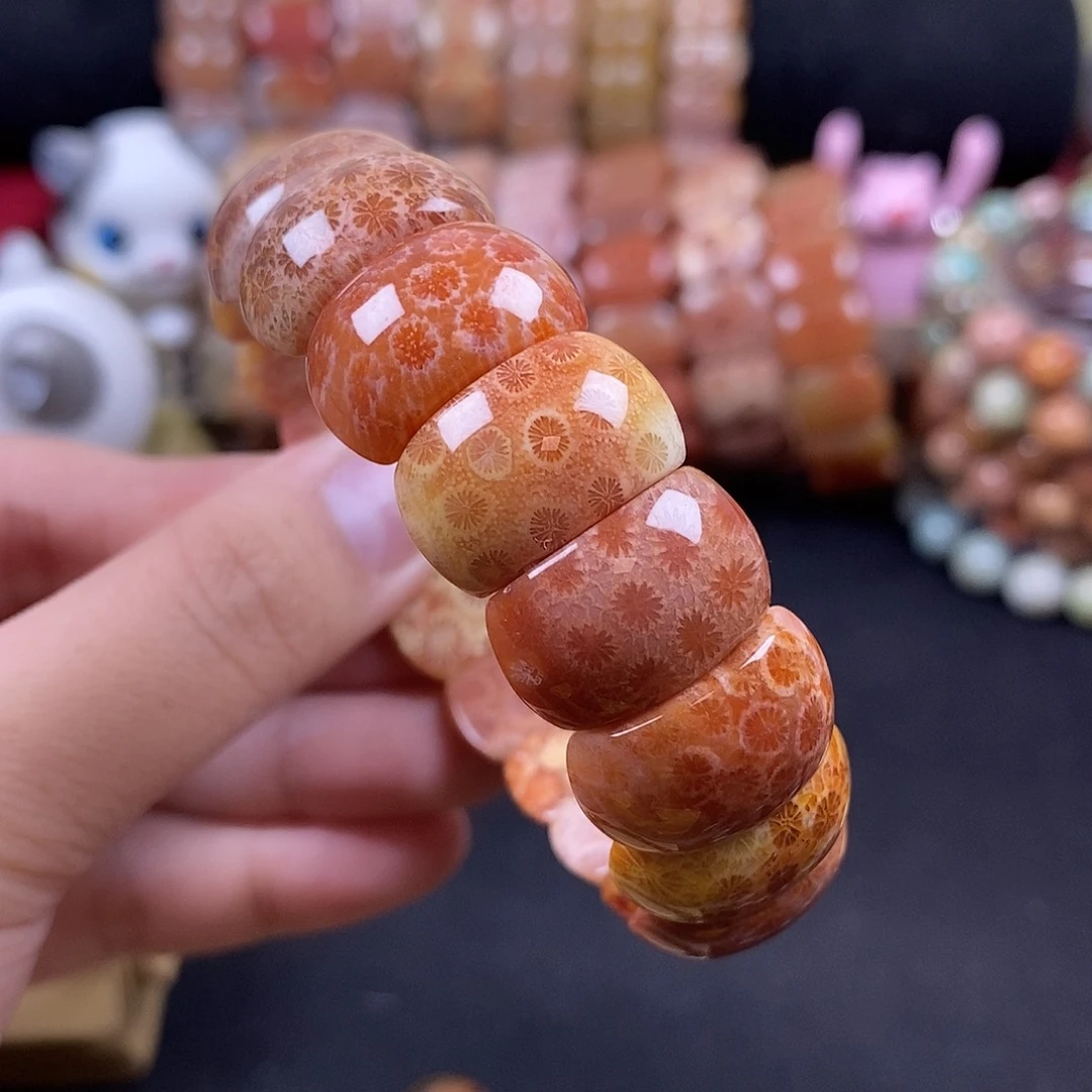 硅化珊瑚（珊瑚玉）未镶嵌手牌10