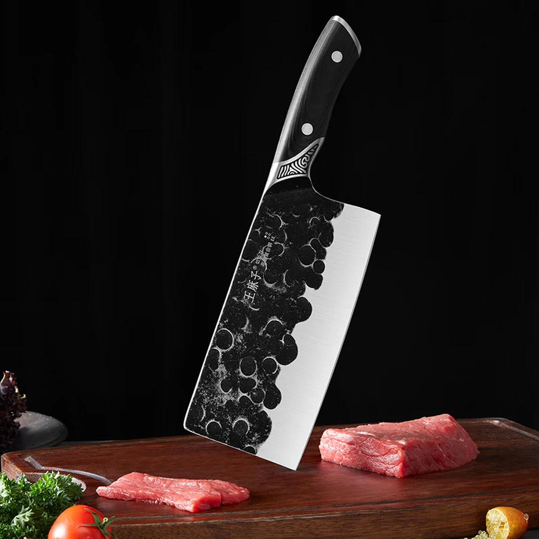 （新疆包邮）厨友乐手工锻打高碳复合钢实木手柄厨师专用刀 【5铬钢】