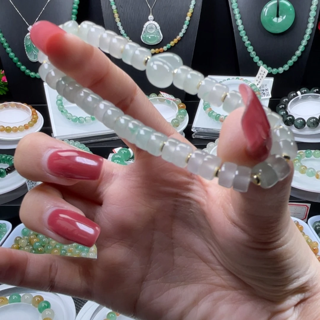 石英质玉（非洲翠）合金手串