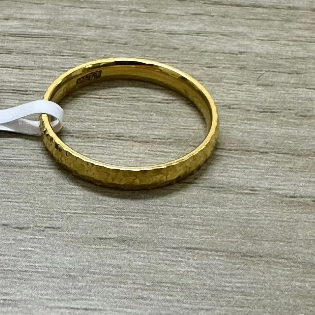 【小琪金选】足金999 碎冰冰戒指14#  2.03