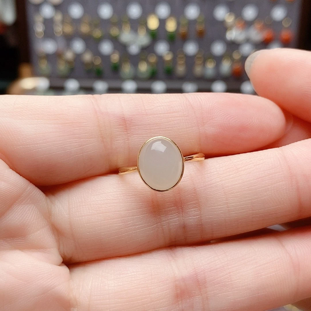 银S925镶嵌戒指和田玉