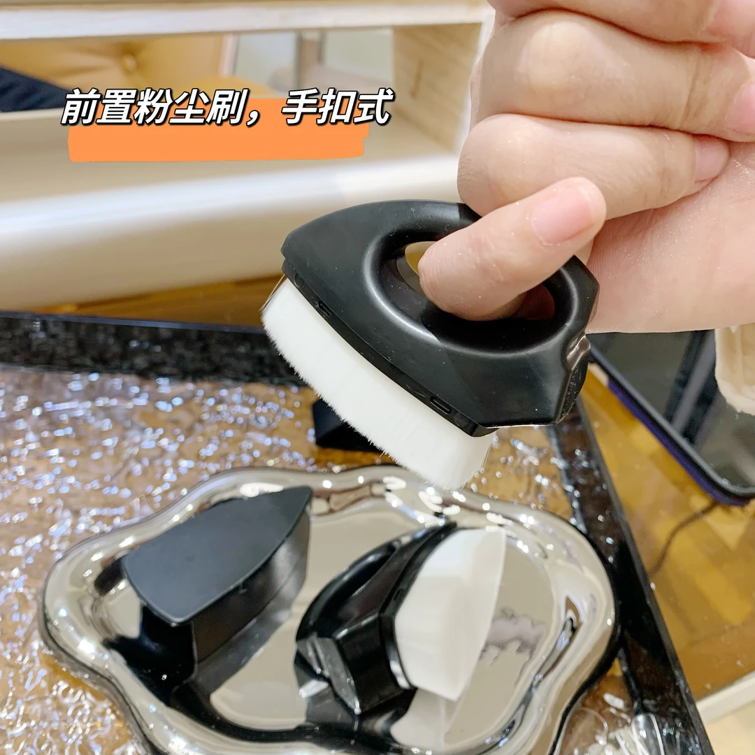 带盖三角美甲粉尘刷指扣式软毛刷前置处理后缘清洁工具
