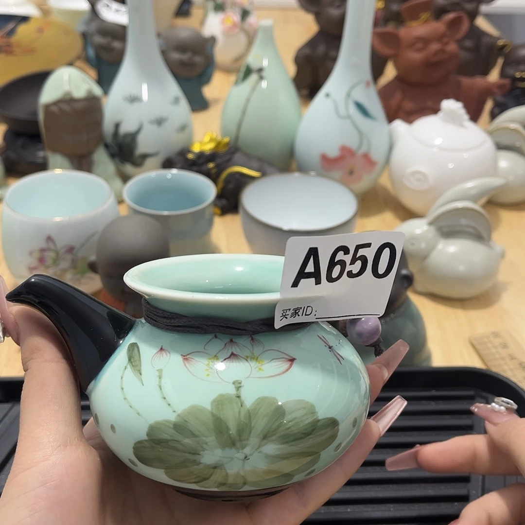 瓷片茶摆件工艺品摆件666