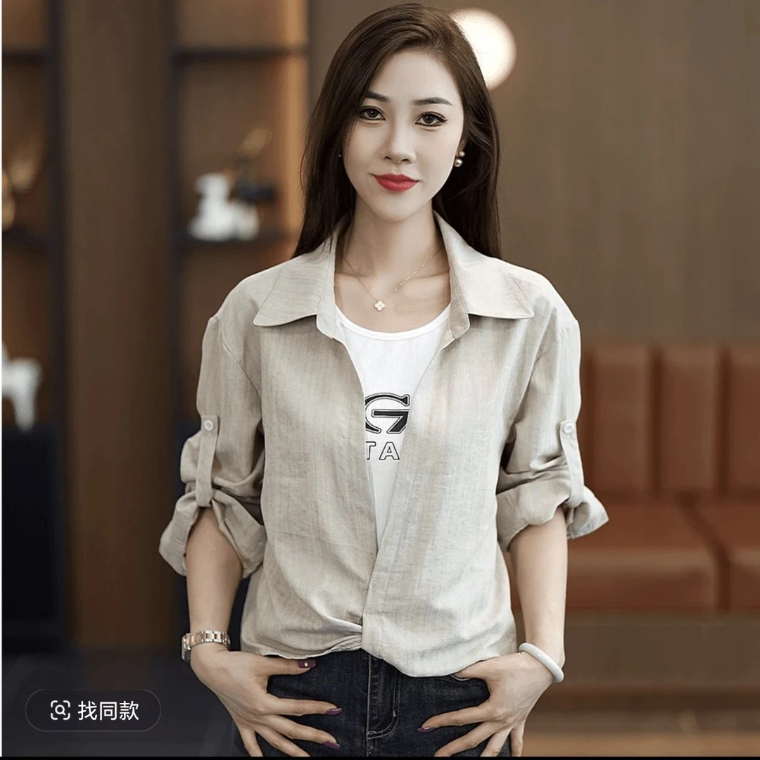 2415早秋新款洋气衬衣真两件套小衫女上衣女百搭气质显韩版