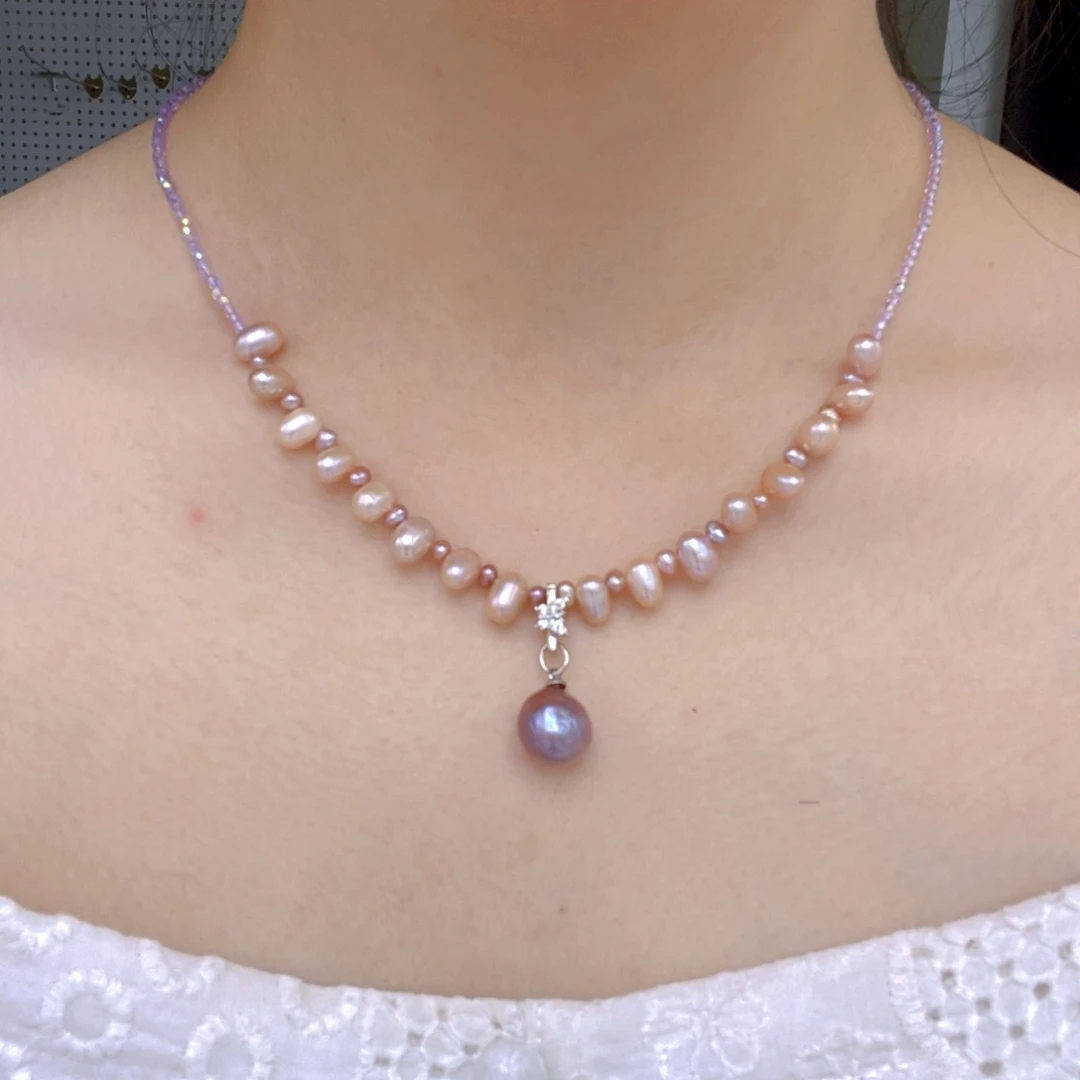 银S925镶嵌淡水珍珠耳饰