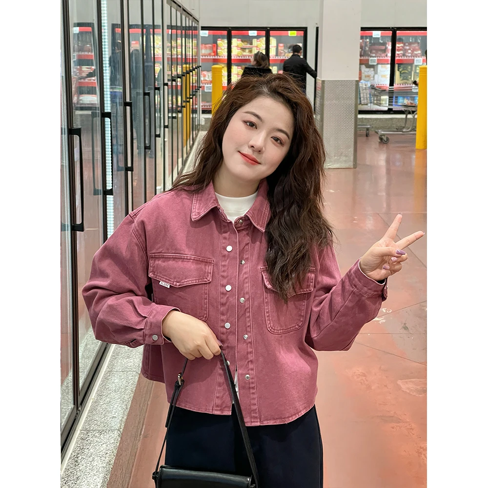 WenWen小个子韩版气质长袖外套衬衫2025春季新款百搭时尚2492版