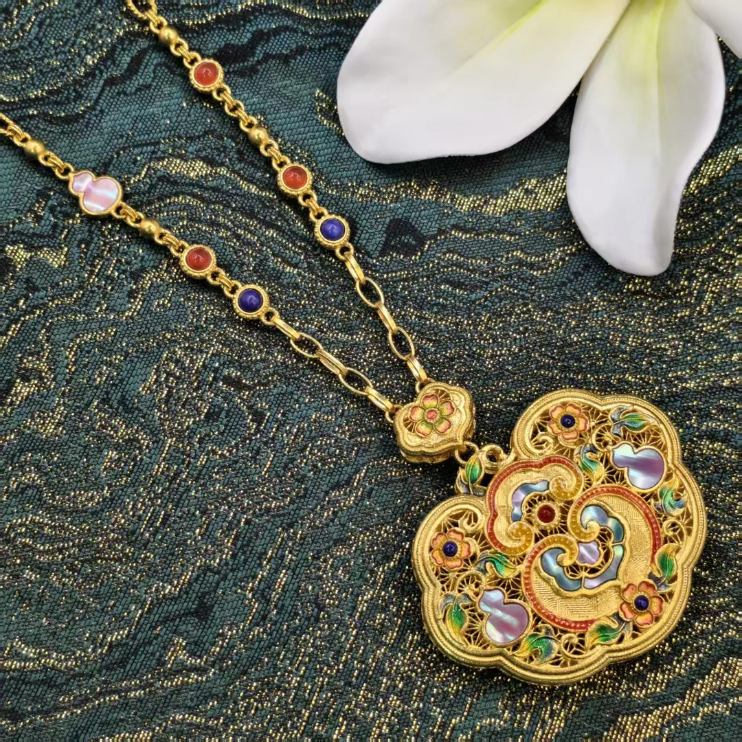 【恒潮珠宝】31.03g足金古法螺钿套链H0966803