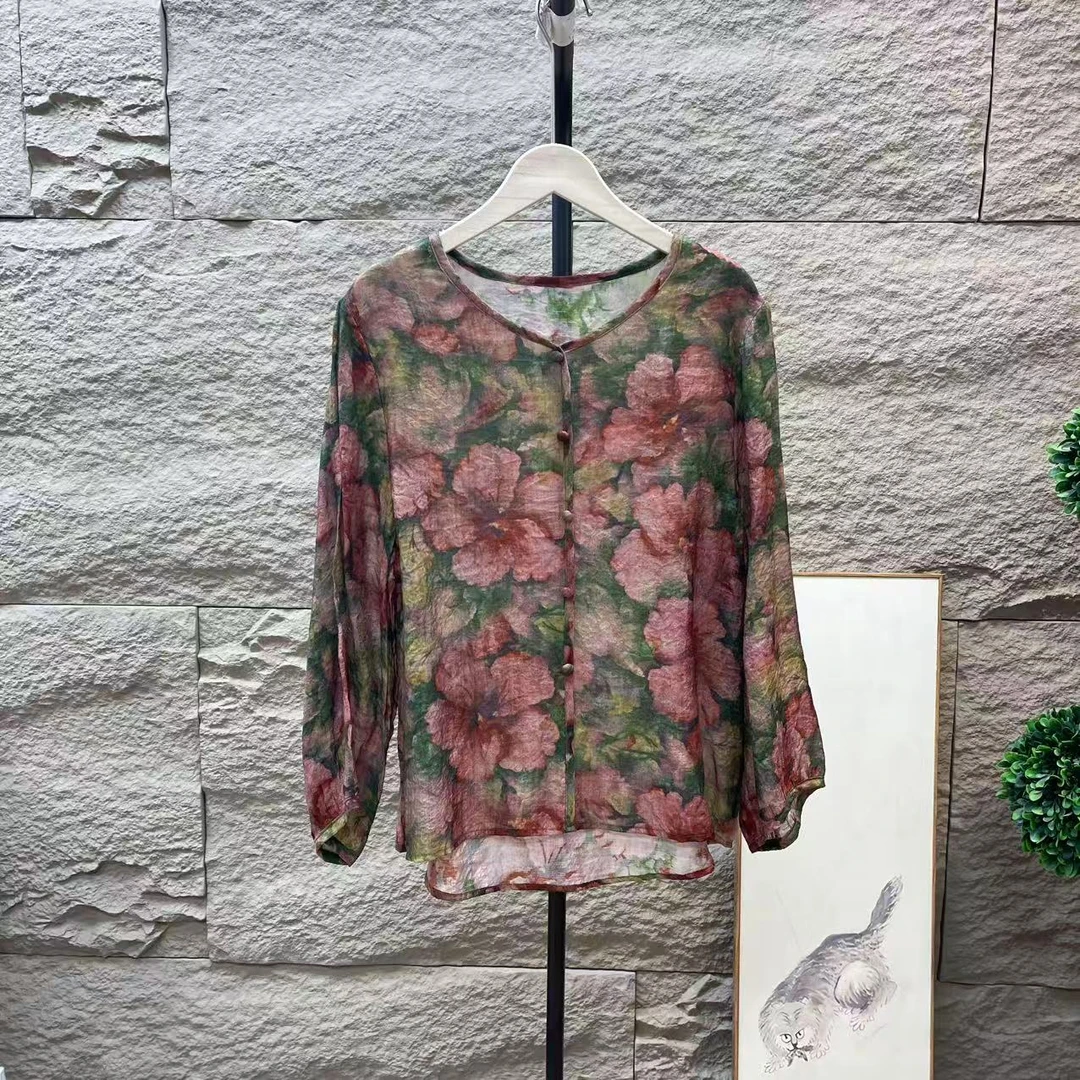 9151新款夏季洋气减龄碎花小衫QZ