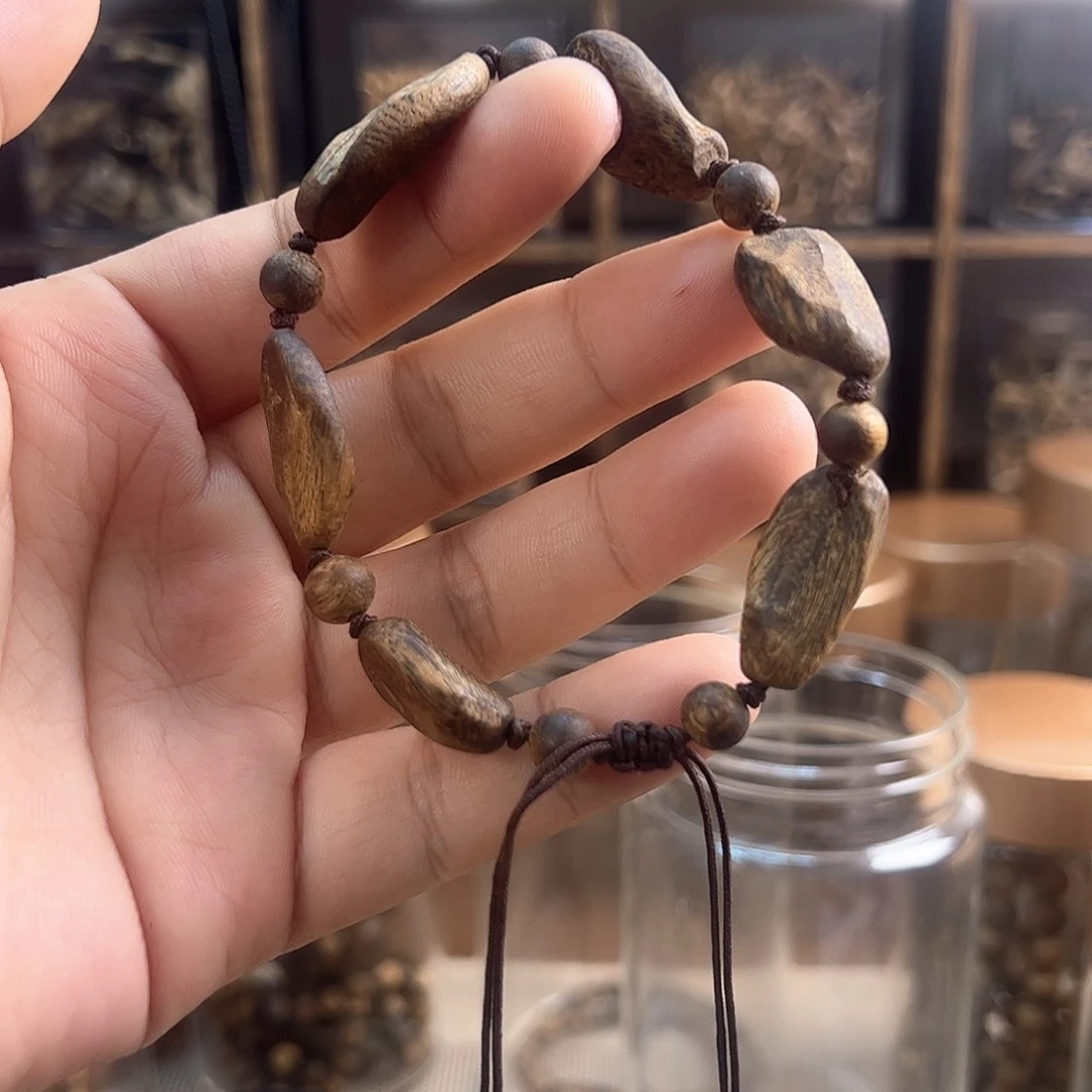沉香手串树丁珠单圈