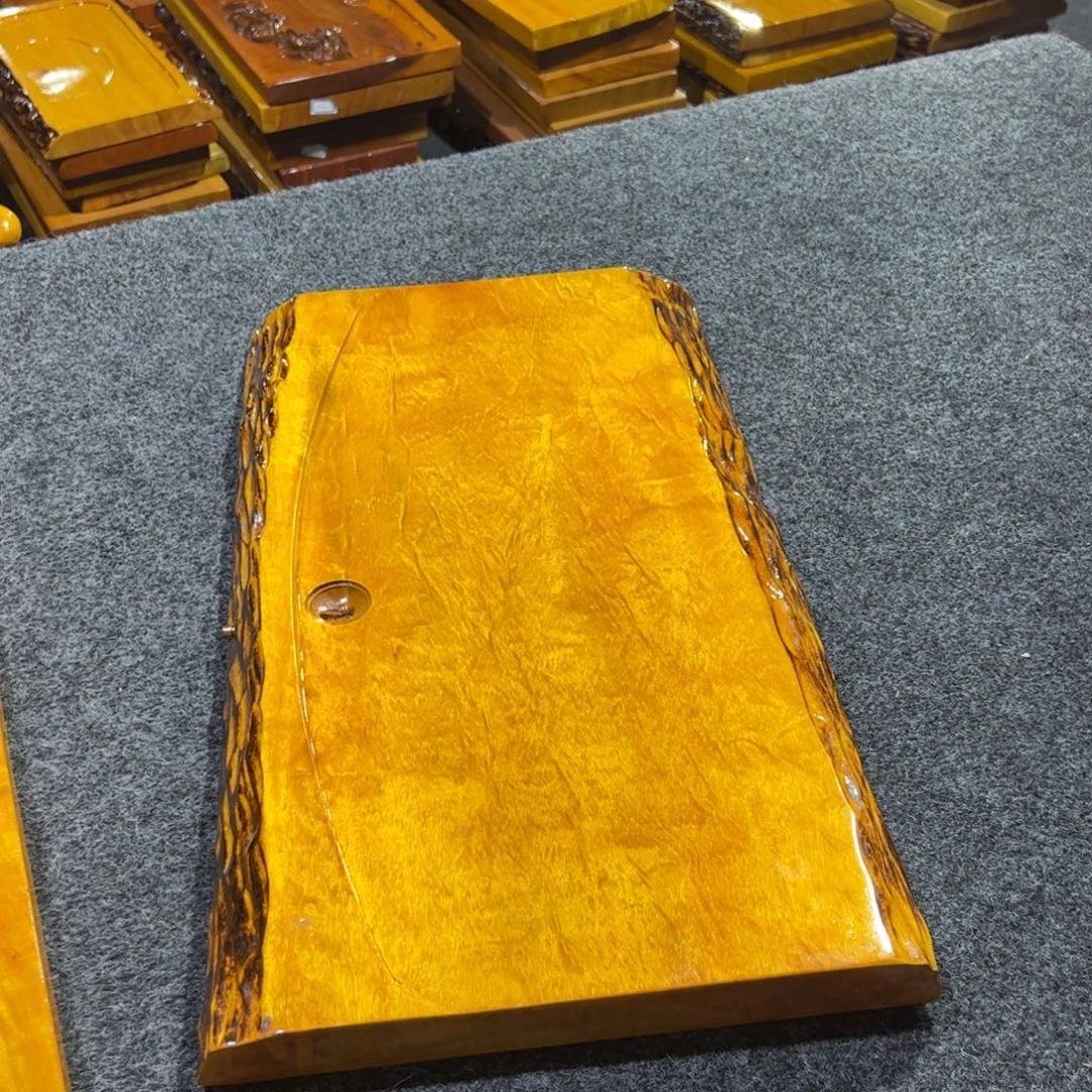 不***生缅甸大叶金丝楠实木茶盘