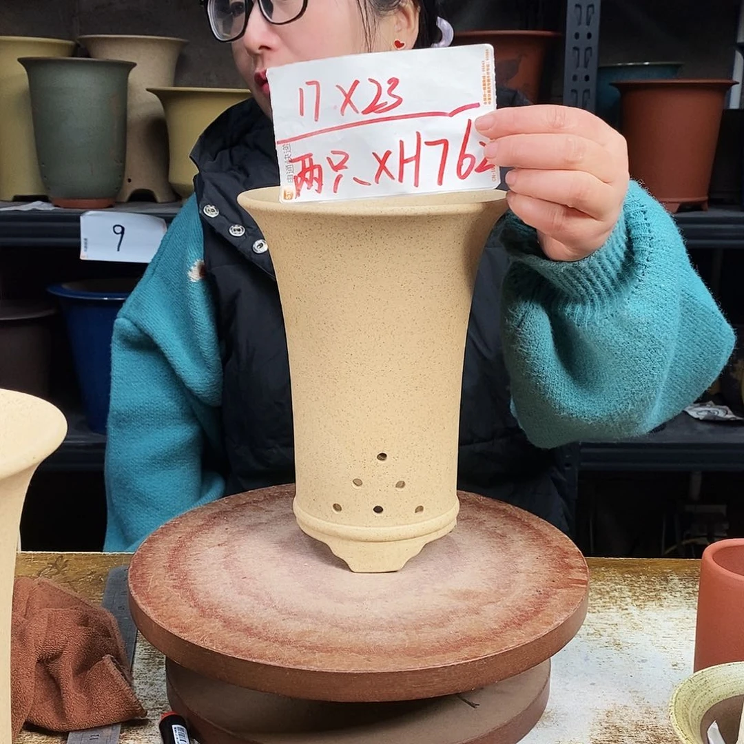 紫砂两只花盆货号xH762