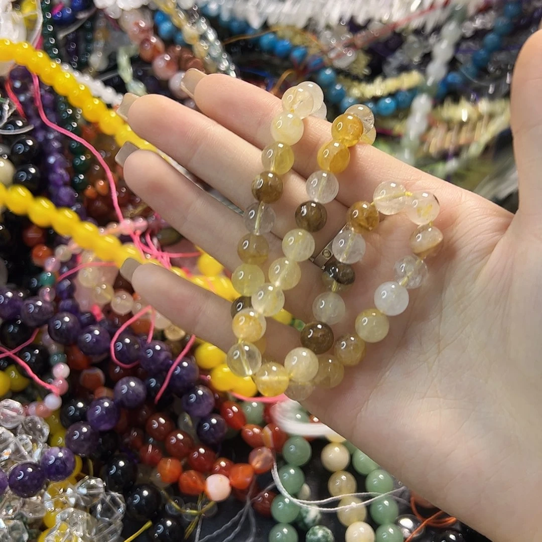 玛瑙/玉髓未镶嵌珠宝半成品黄胶花卡8一条