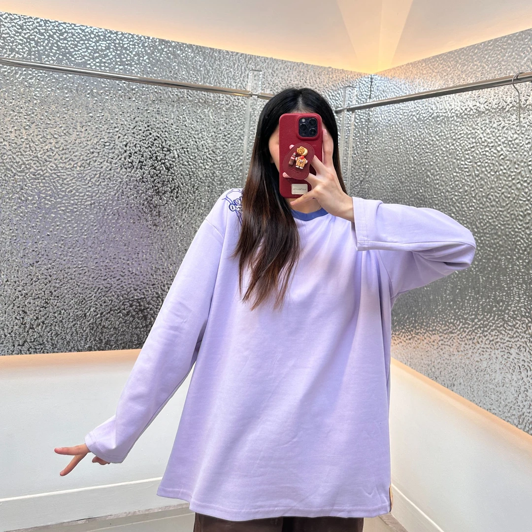 【双子座】新款立体小熊玩偶字母刺绣长袖T宽松显瘦.Y720