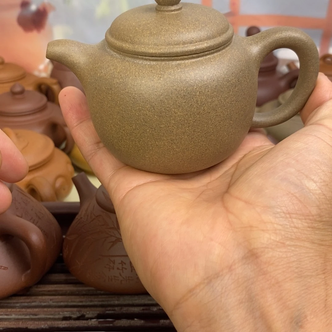 紫砂茶壶匏尊原矿精挑青降坡200毫升左右0添加