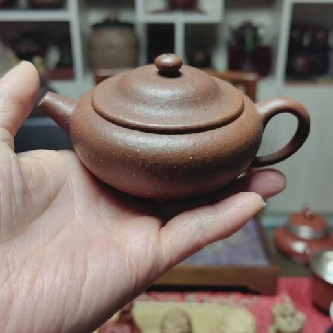 紫砂茶宠海**主扁灯壶100cC手工制作