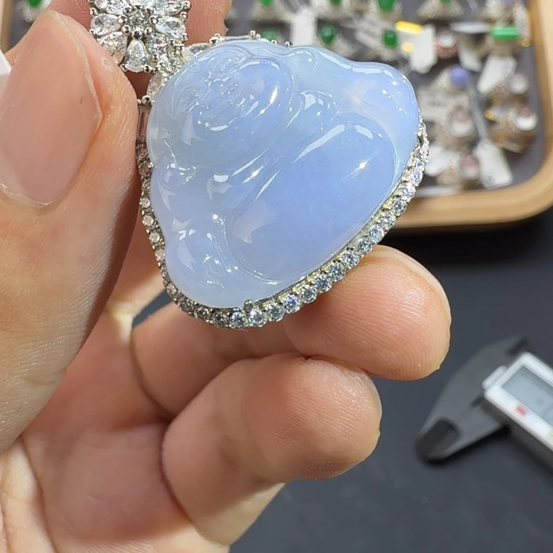 翡翠银S925镶嵌戒指天然缅甸翡翠A货