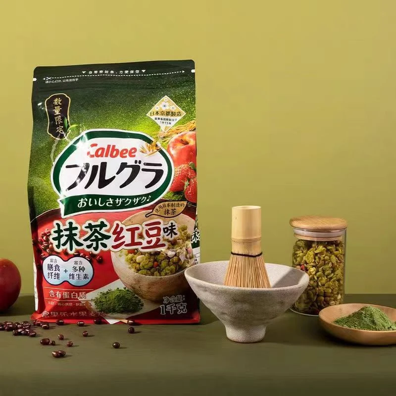 1kg*1袋-卡乐比抹茶红豆味麦片即食谷物【保质期到2025年8月31日】