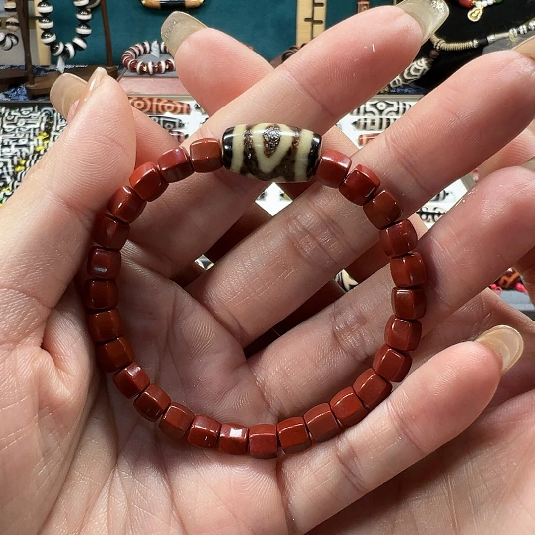 玛瑙/玉髓未镶嵌珠宝半成品老冯桶珠玛瑙手串