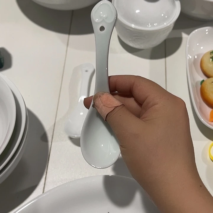 瓷片云青小勺六个包邮